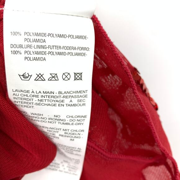 Kookai Y2K V-Neck Sleeveless Tank Top Womens Size T2 US M Mesh Red Sequin Detail - Picture 6 of 6